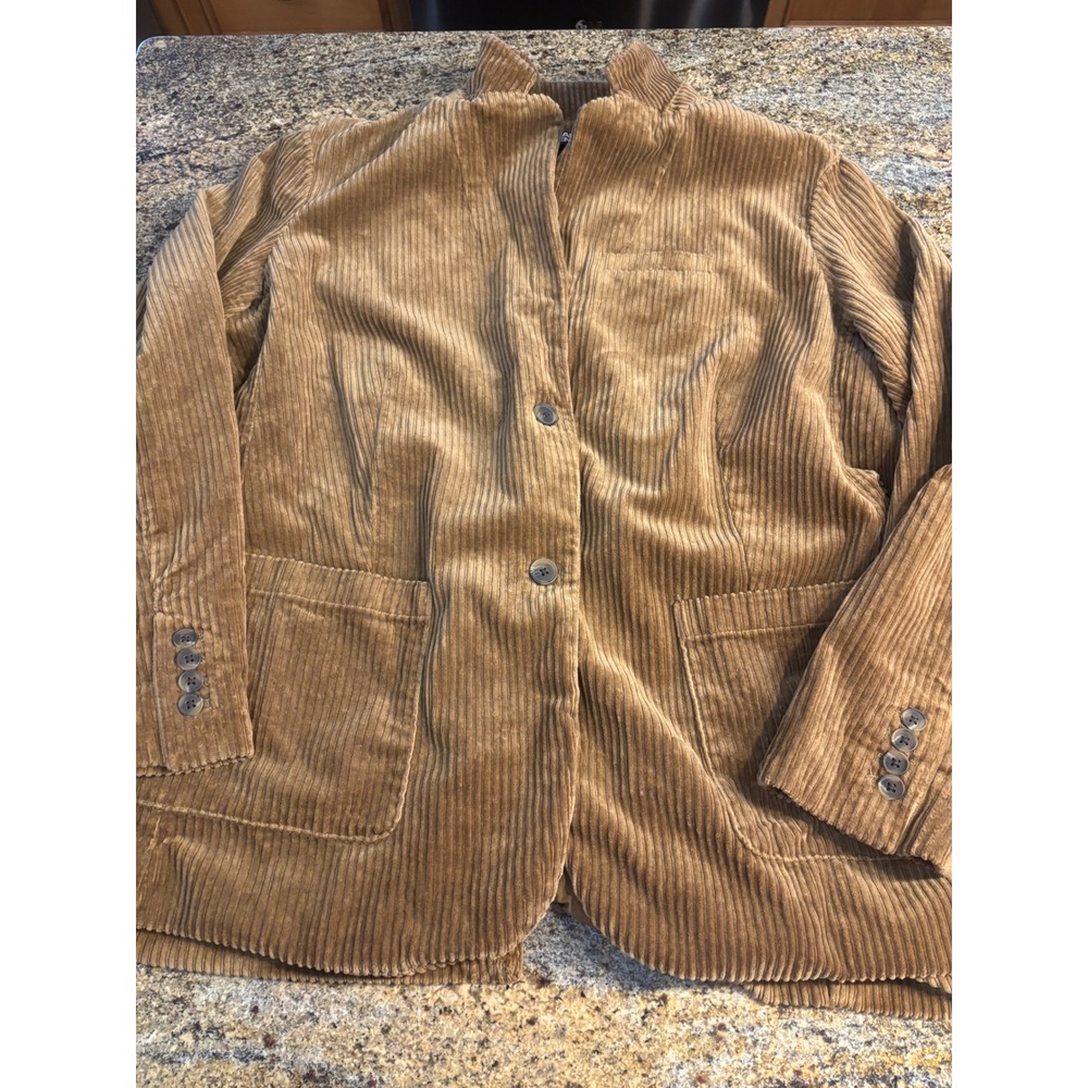 NEW Lands End Corduroy Blazer Jacket Brown Womens 2X 20W 22W Career Office - Picture 2 of 9